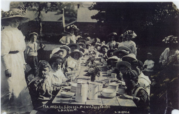 Wesley Sunday School Picnic July 15 1911 Langwm (Llangwm)